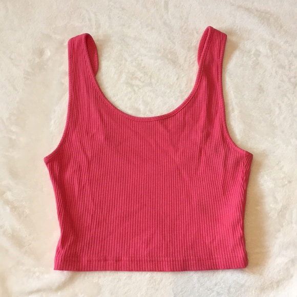 Topshop Pink Cropped Tank Top | Size 8 - Picture 2 of 5